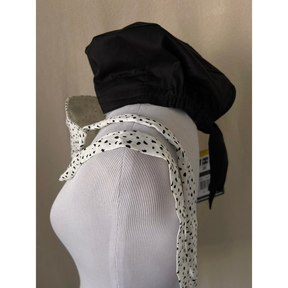 Wonder Work Stretch Comfort Professional Work Scrub Hat/Cap & Black/White Polka - Picture 8 of 11